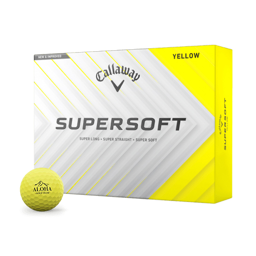 CALLAWAY BOLA SUPERSOFT DOCENA (AMARILLA) (LOGO ALOHA)