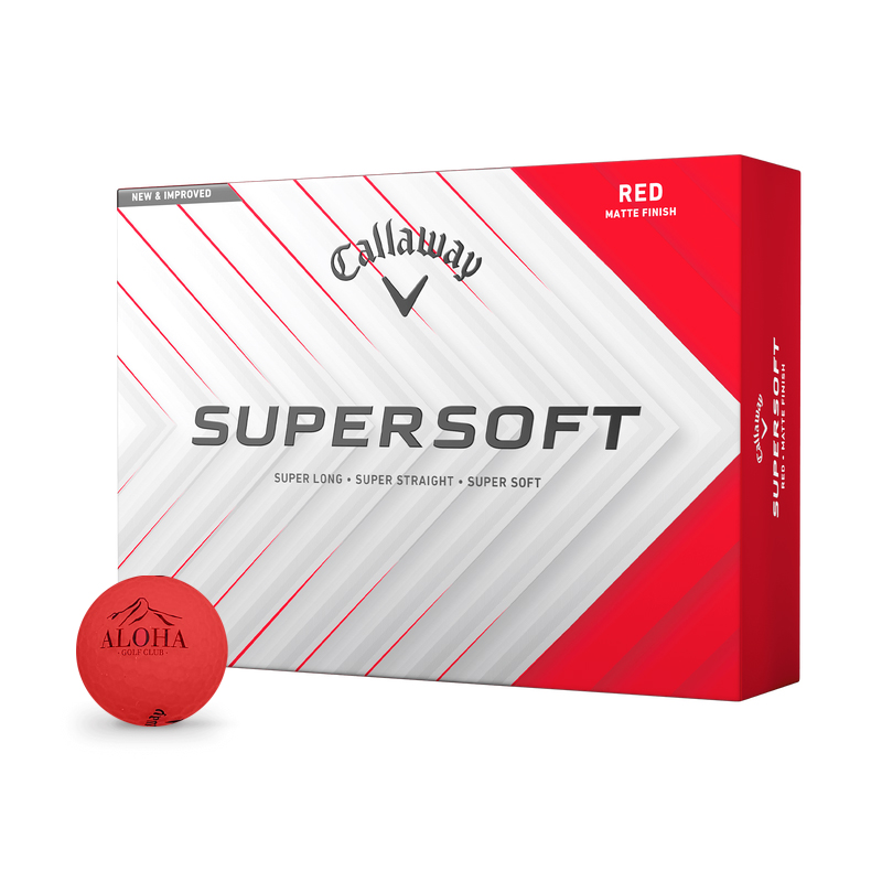CALLAWAY BOLA SUPER SOFT DOCENA ROJA LOGO ALOHA