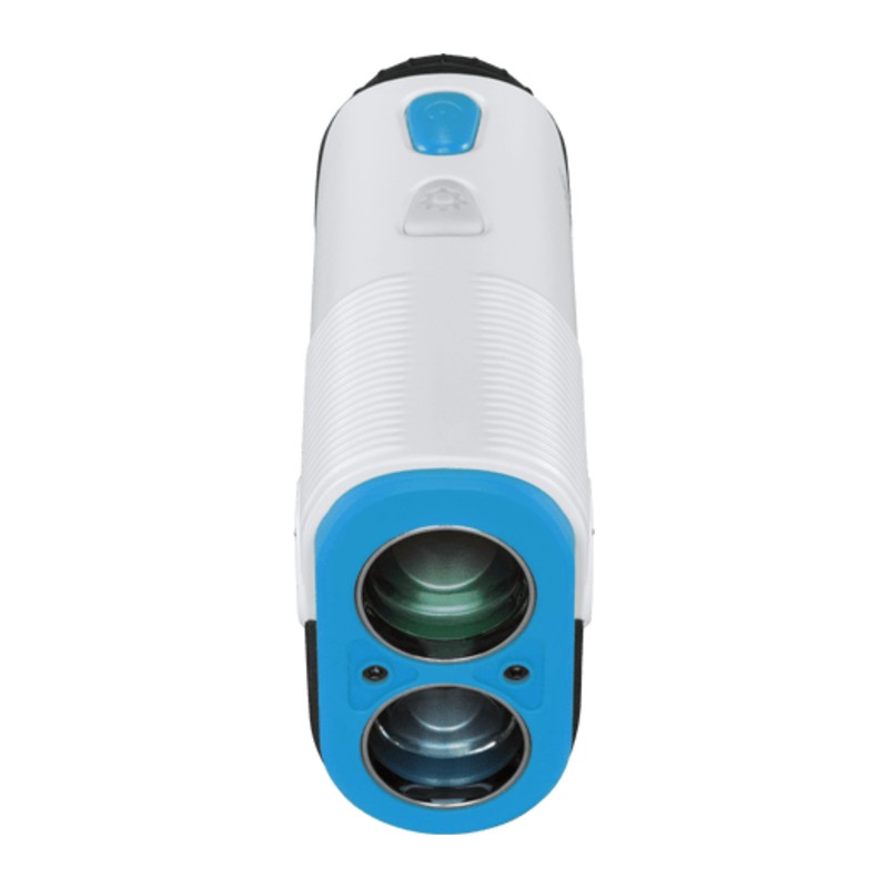 Medidor láser de golf Bushnell A1-Slope blanco y azul – vista superior