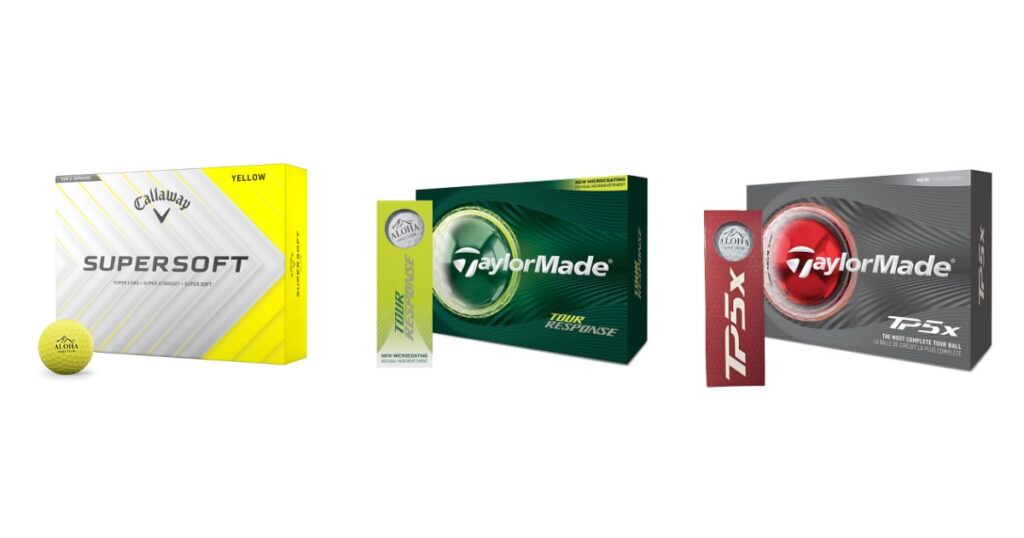 Bolas de golf Callaway Supersoft, TaylorMade Tour Response y TP5x